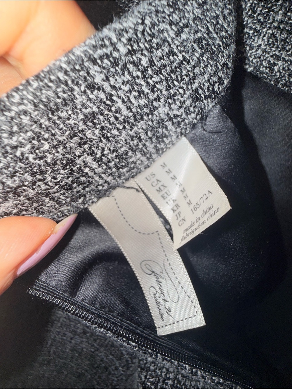 Forever21,Black and Gray Tweed Mini Skirt, Size M - Picture 3 of 3
